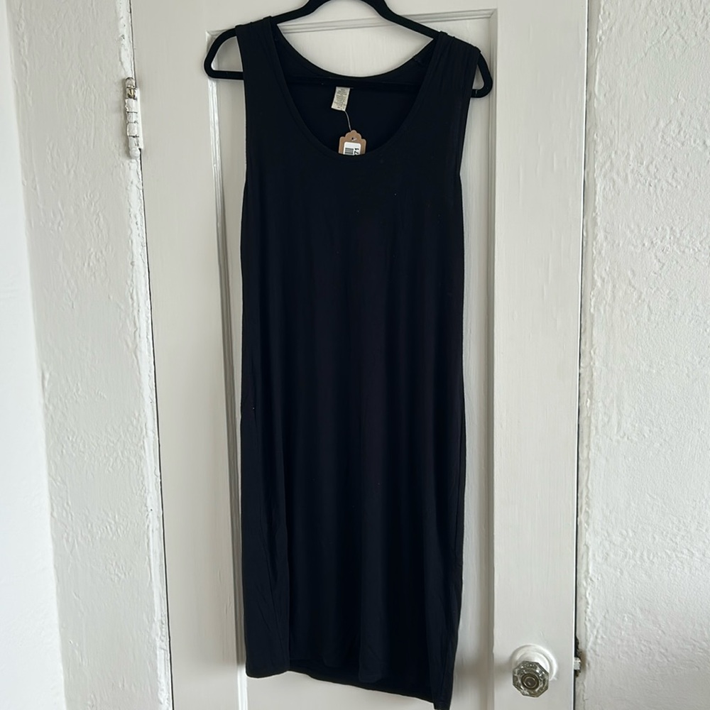 White + Warren Plain Black Dress